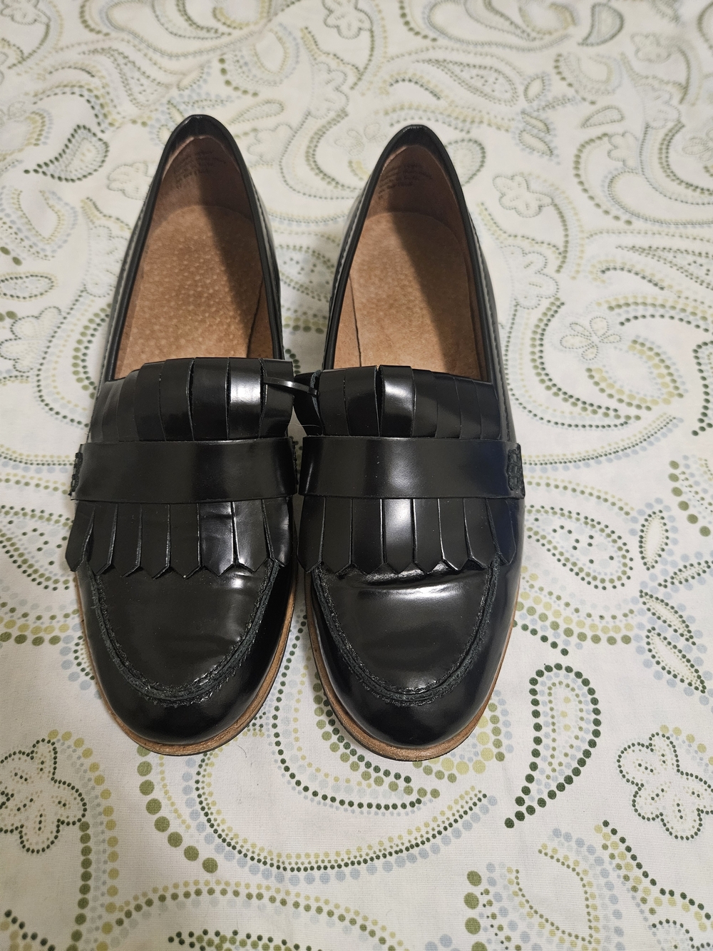 Black Leather Kiltie Loafers